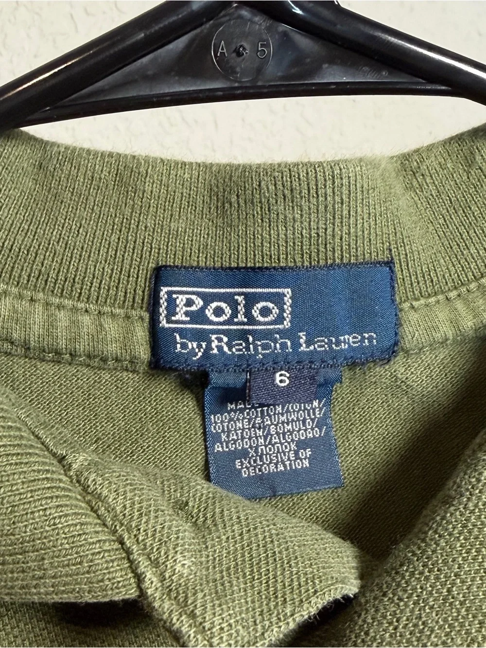 Ralph Lauren Kids Olive Polo with Orange Pony Logo